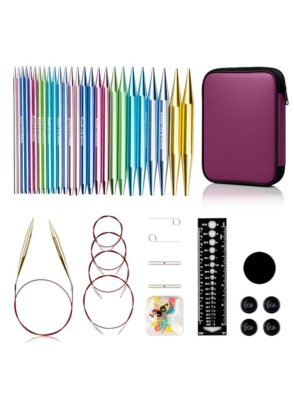 Interchangeable Aluminum Circular Knitting Needles Set